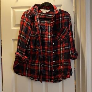 Red and navy flannel